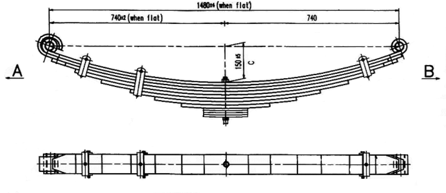 Drawing of leaf springs  Download Scientific Diagram